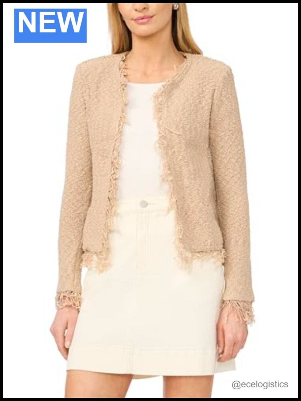 Cropped Fringe Jacket Women Casual Zip Up Long Sleeve